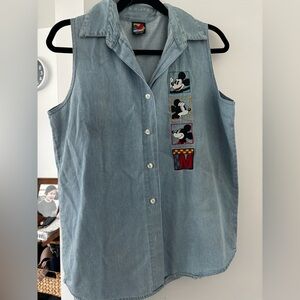 Mickey unlimited Jerry Leigh Blue Button Down Shirt